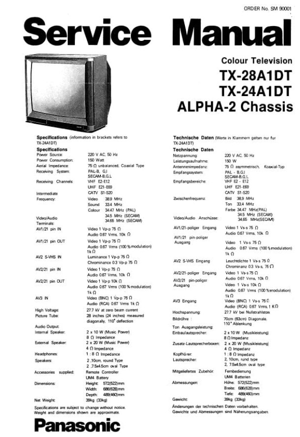 TX-28A1DT, TX-24A1DT